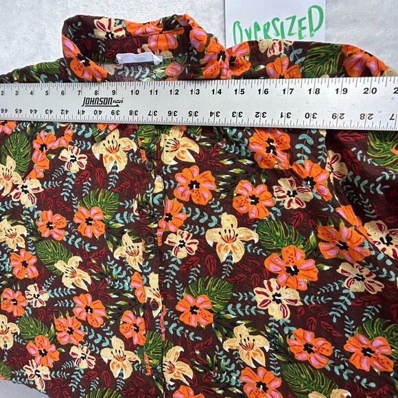 Talulah Womens Floral Button-Down Mini Shirt Dress Oversized Multicolor Small - Picture 4 of 6